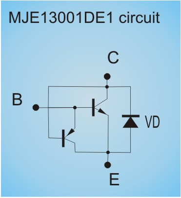 13001 transistor with the diode between the collector and emitter.